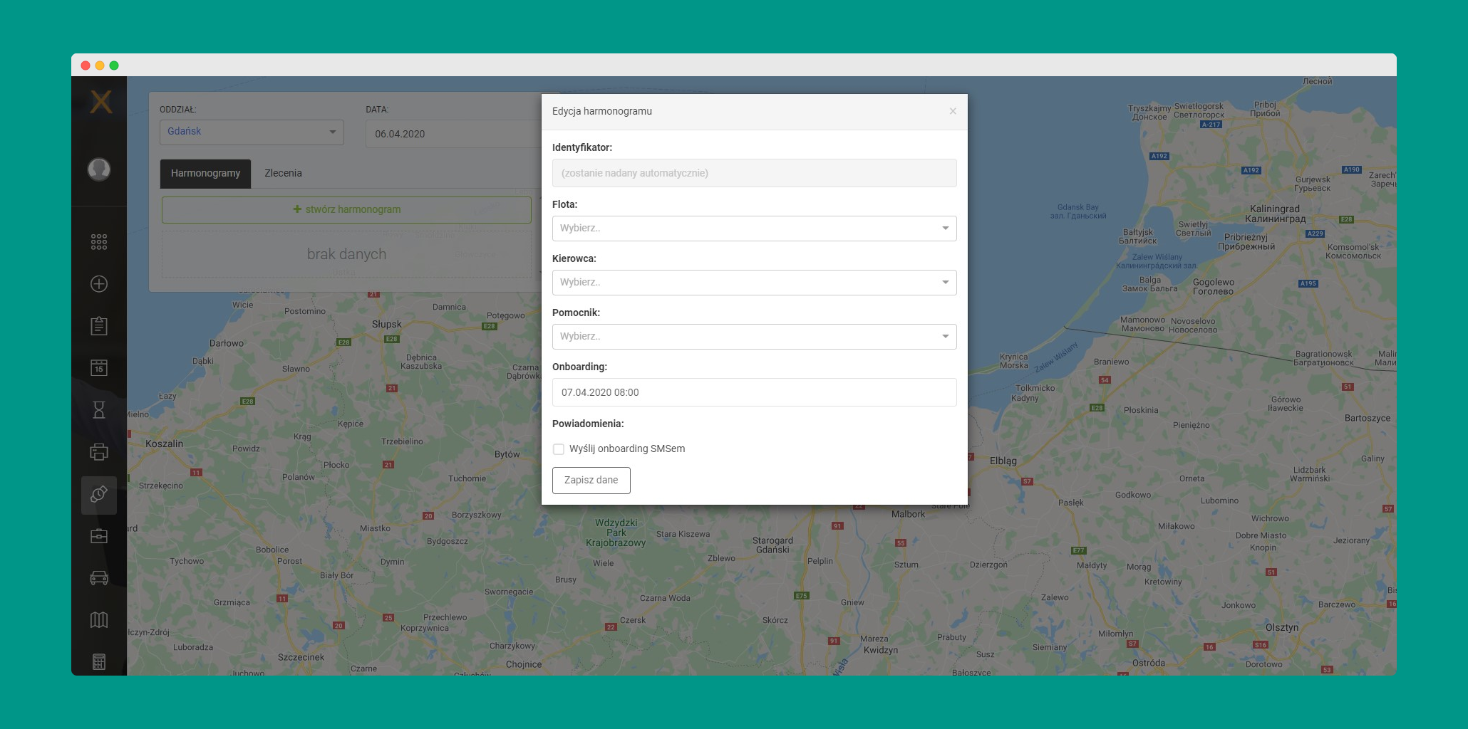 Screenshots from the Expert Transport software.